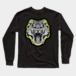 illustrated TIGER PRIDE series (greyscale & green) Long Sleeve T-Shirt